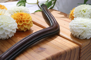 Raised leather wave browband